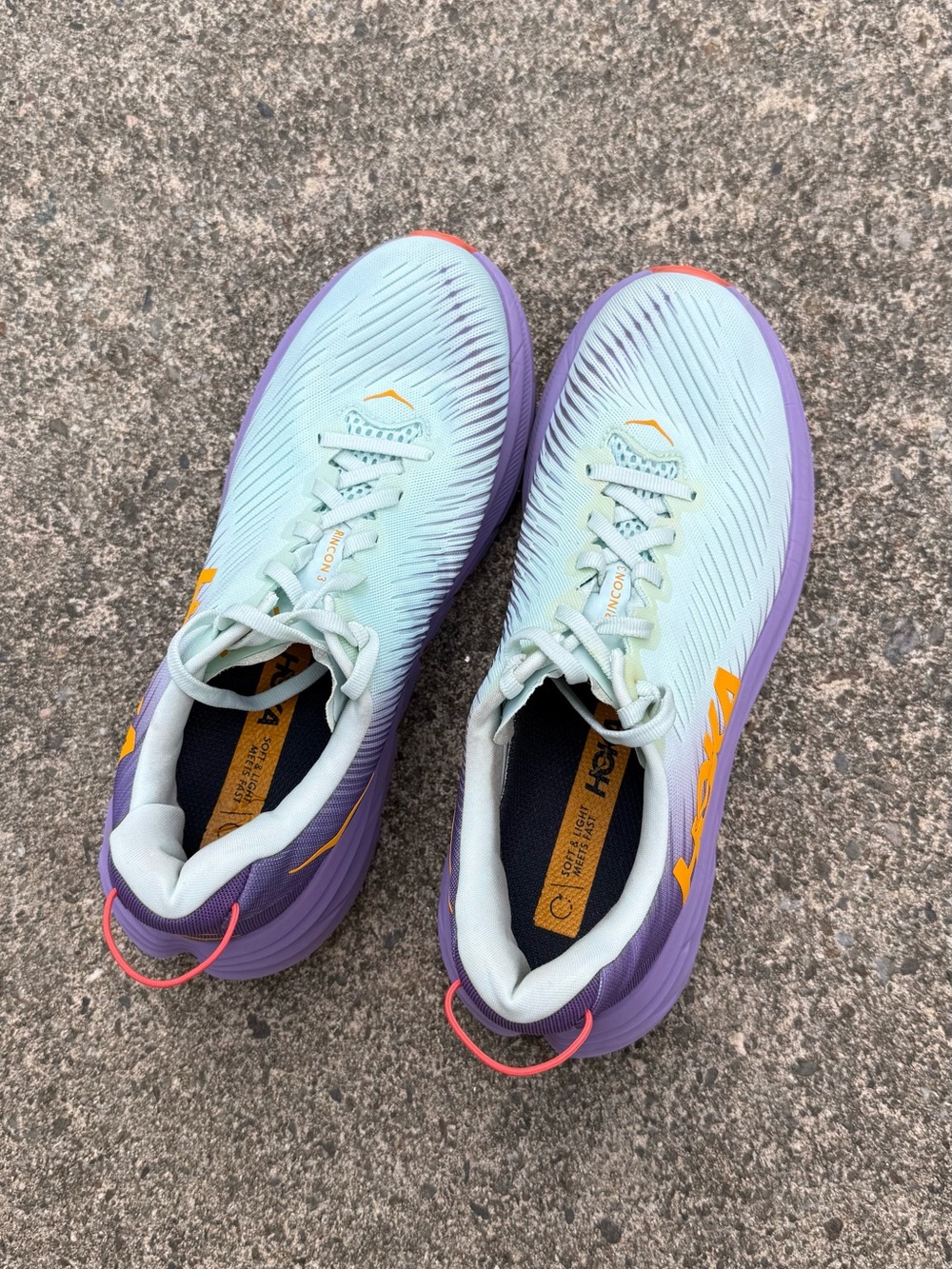 HOKA Rincon 3 Running Shoes Mint Lavender Gold Logo Women’s Size 8B - Picture 6 of 11